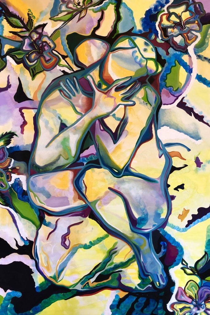 My Embrace, Acrylic and Oil on Canvas, 60in x 36in