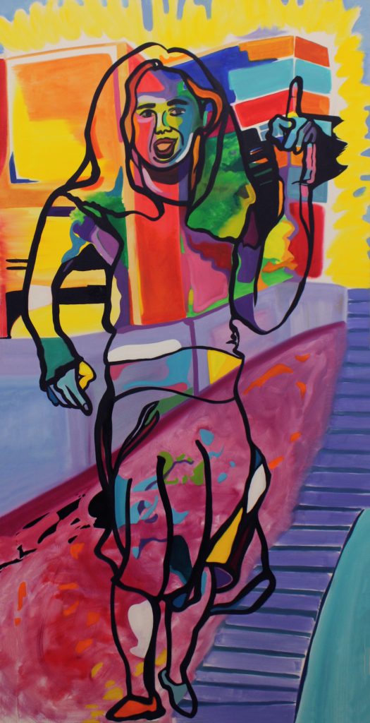 Dancing Jewish Girl, Oil on Canvas, 72in x 36in