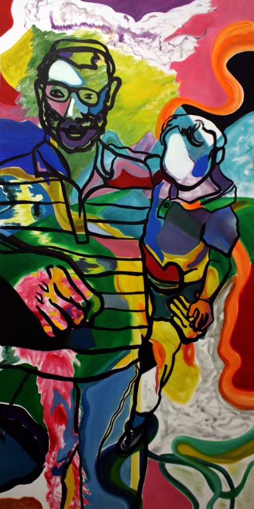 Man and Child, Oil on Canvas, 72in x 36in (SOLD)