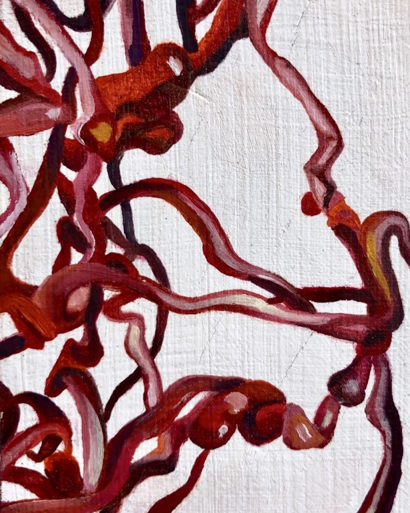 Baby Language Lines, Oil on Panel, 3in x 5in