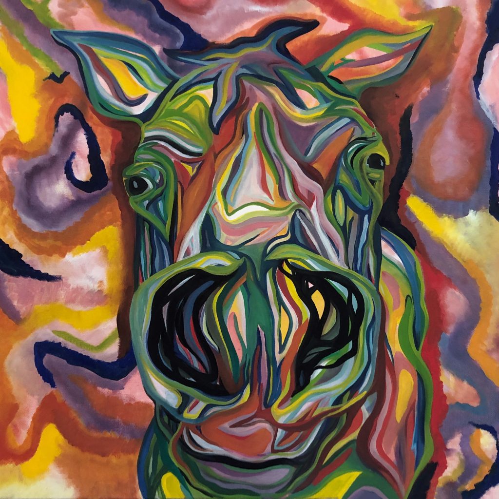 Horse in Color (2), Oil on Canvas, 18in x 18in