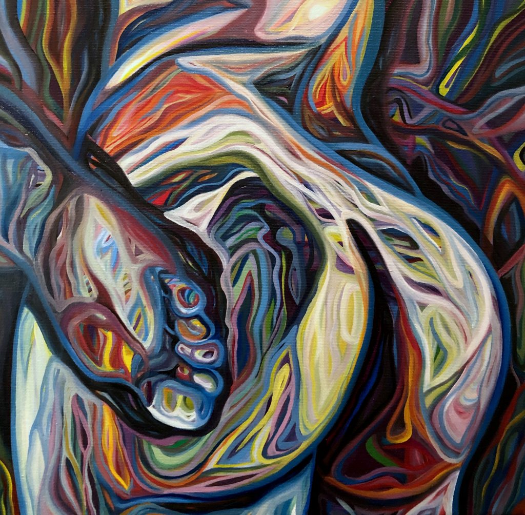 Hidden Figures: Foot, Oil on Canvas, 12in x 12in