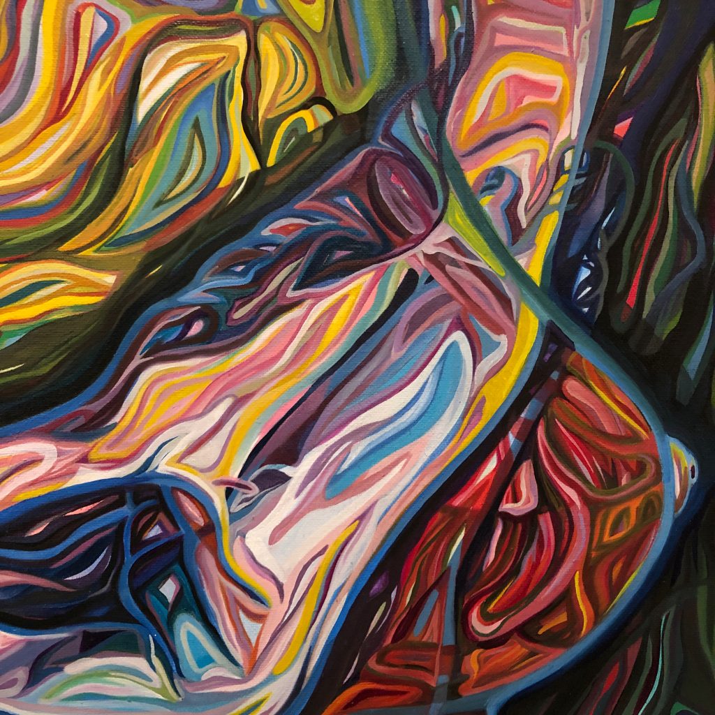 Hidden Figures: Breast, Oil on Canvas, 12in x 12in